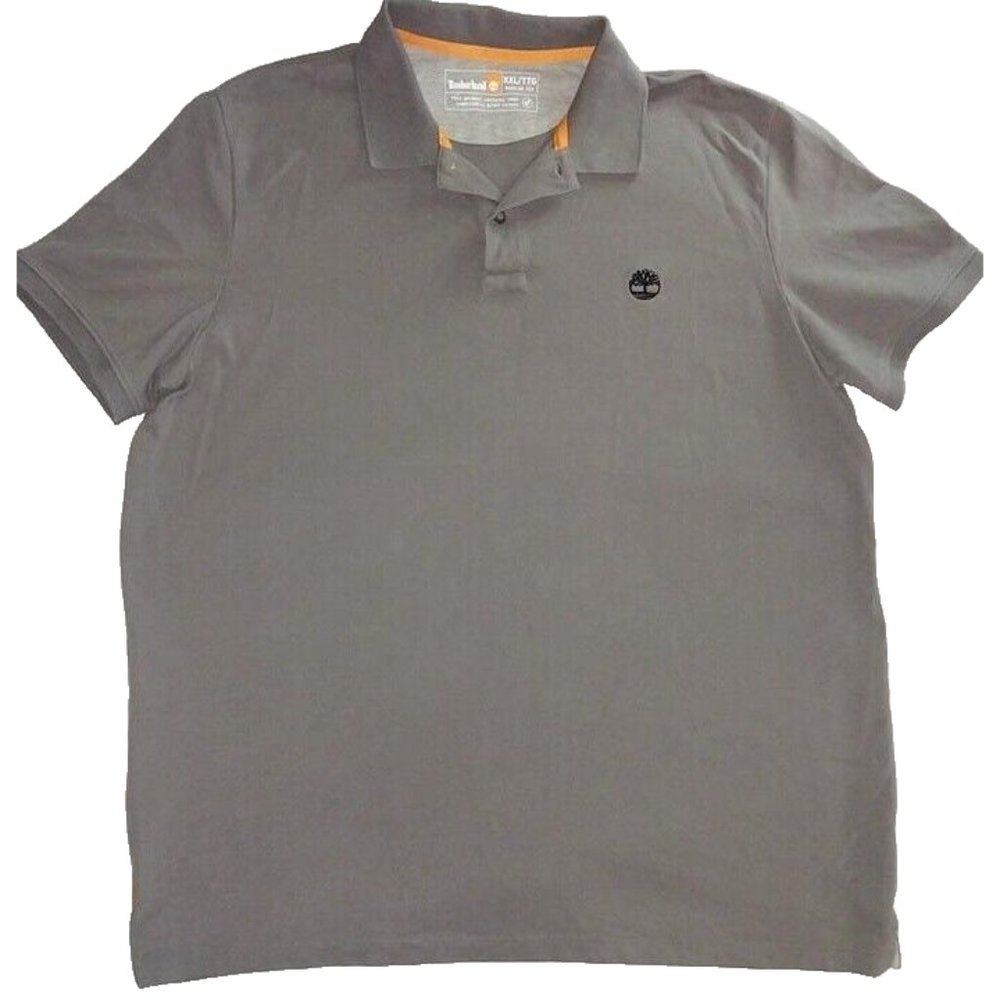 Timberland Men's Polo Shirt Gray Embroidered Logo XXL